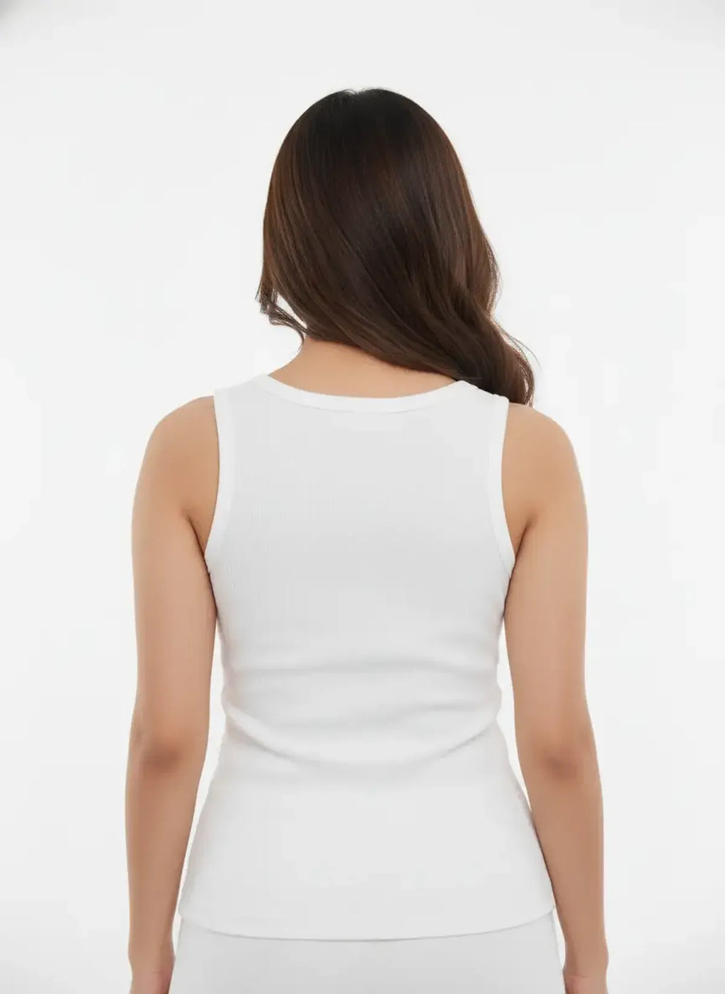 White Cotton Red Apple Beaded Tank Top For Women