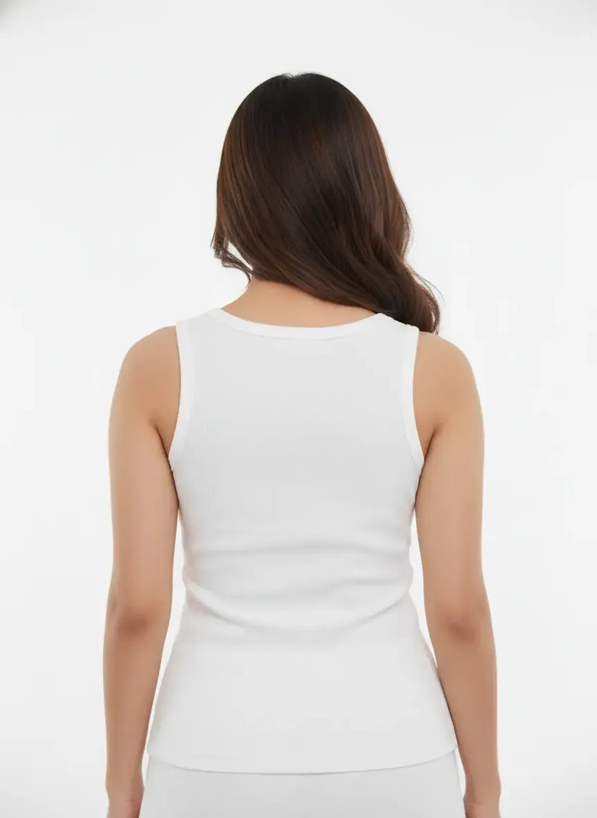 White Cotton Red Apple Beaded Tank Top For Women