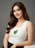Avocado Bliss Beaded Ribbed Tank Top for Women